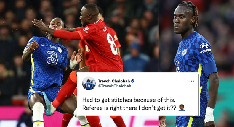 Trevor Chalobah reacts on social media after requiring stitches following nasty Naby Keita's nasty tackle on Sunday