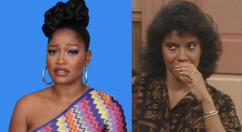 A side by side of Keke Palmer and the fictional character Clair Huxtable from The Cosby Show, which went off air in 1992.The Terrell Show/The Cosby Show/NBC