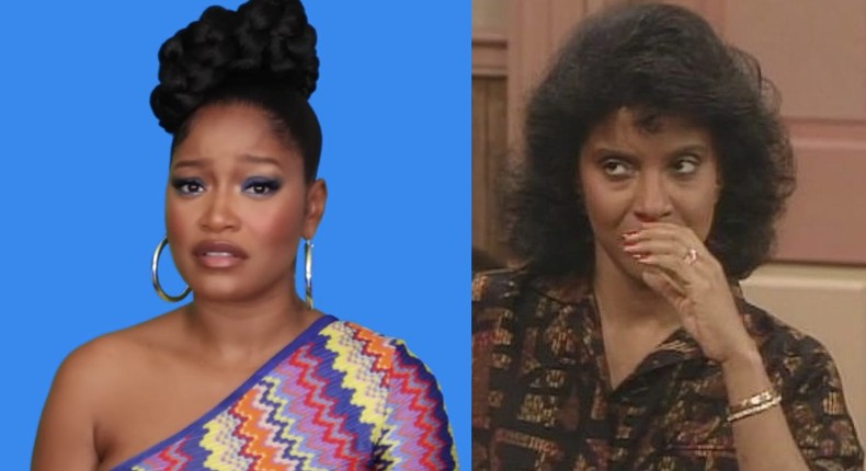 A side by side of Keke Palmer and the fictional character Clair Huxtable from The Cosby Show, which went off air in 1992.The Terrell Show/The Cosby Show/NBC