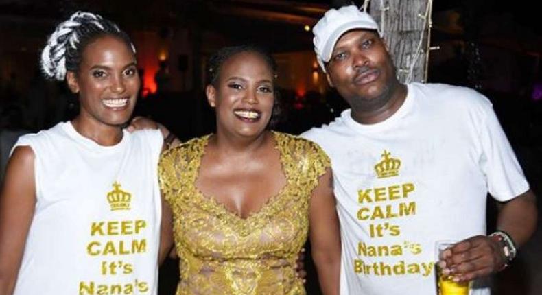 Jomo Gecaga with his sisters Soiya (left) and Nana 