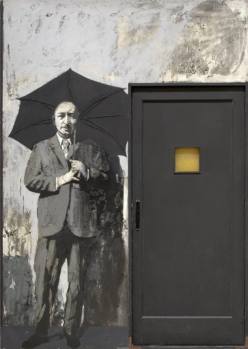 "Mića Popović", Akrilik na platnu, 257 x 110 x3cm