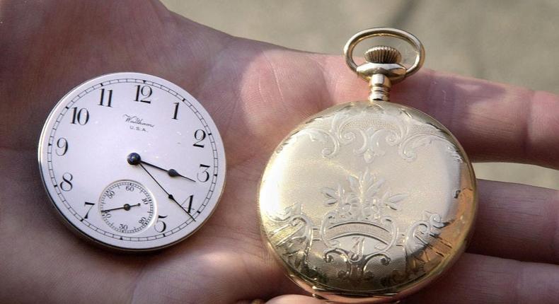 The gold-plated pocket watch was sold for a record-breaking $1.5 millionPA Images/Getty Images