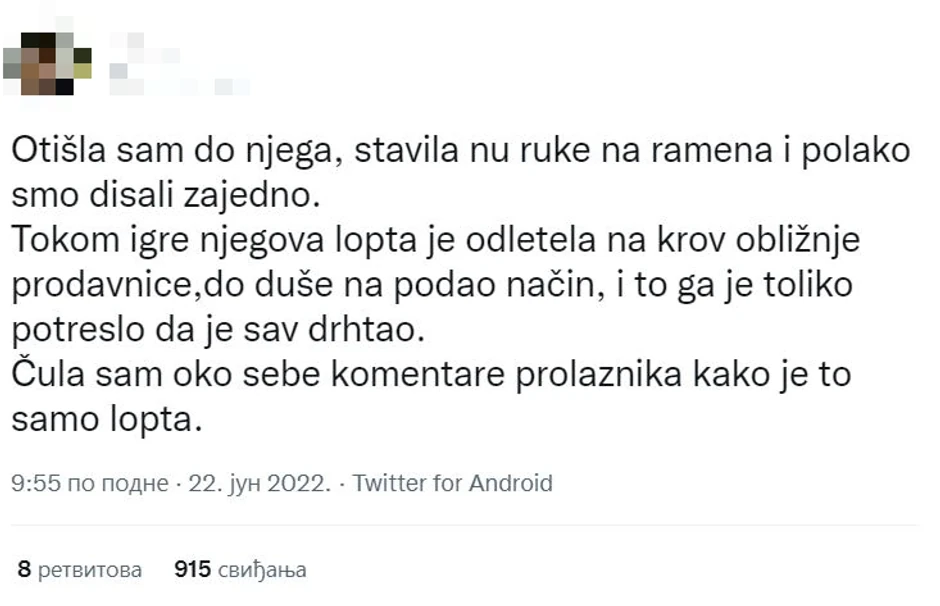 Dečak, lopta, Tviter