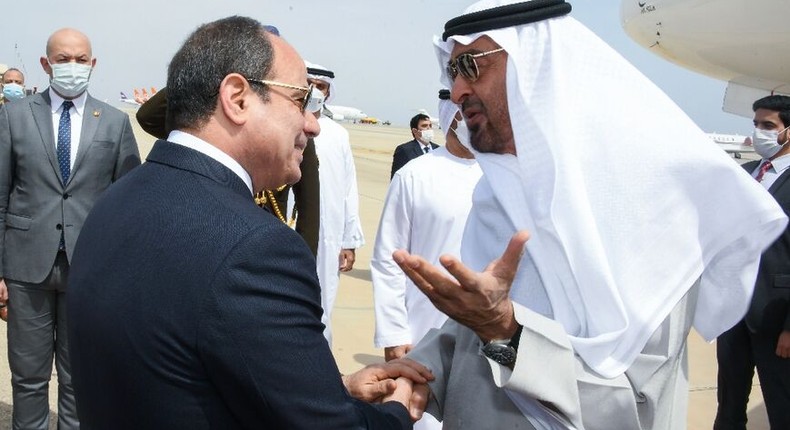 Abdel Fattah al-Sisi and Crown Prince Sheikh Mohamed bin Zayed al-Nahyan