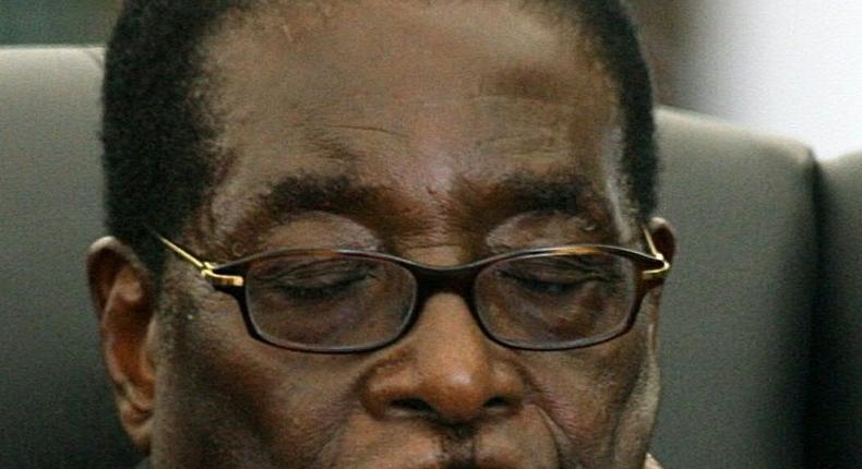 Zimbabwean President Robert Mugabe regularly closes his eyes at public appearances, such as at this 2009 event in Harare