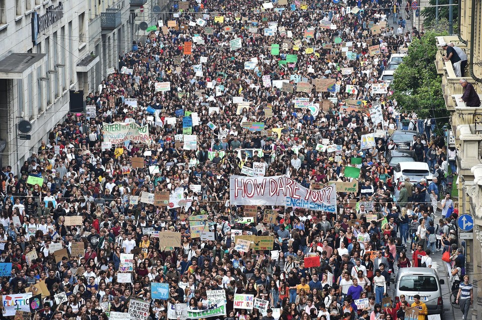 Młodzieżowy Strajk Klimatyczny w Turynie