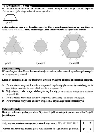 Egzamin gimnazjalny z matematyki - odpowiedzi