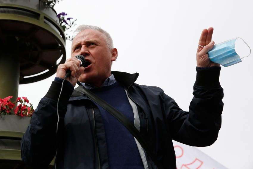 Lider opozicije Mikola Statkevič na protestu 24. maja u Minsku