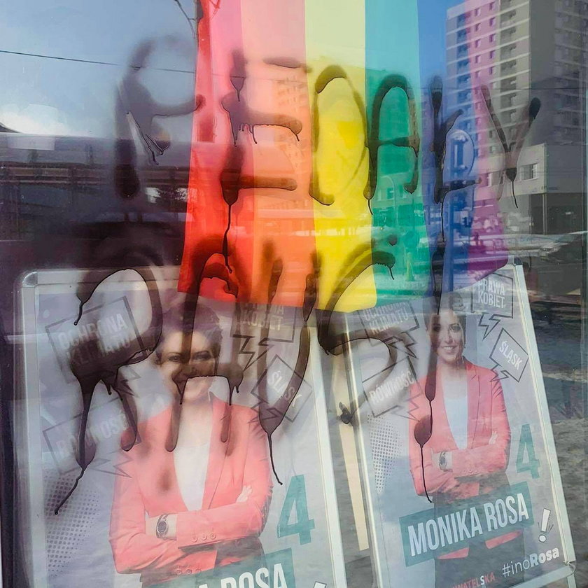 Homofobiczny atak na biuro poselskie w Katowicach.