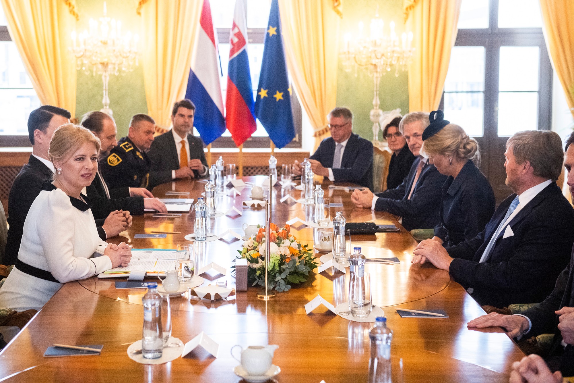 Prezidentka SR Zuzana Čaputová privítala na Slovensku holandského kráľa Viliama Alexandra s kráľovnou Maximou v utorok 7. marca 2023.