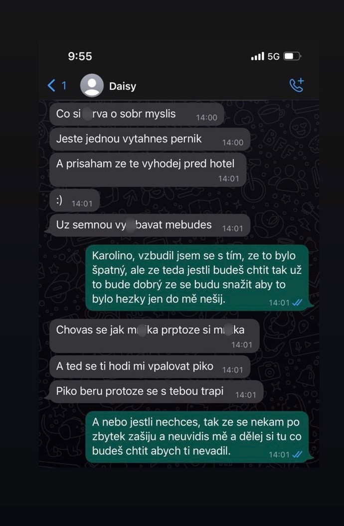 Matyáš zverejnil konverzáciu. 