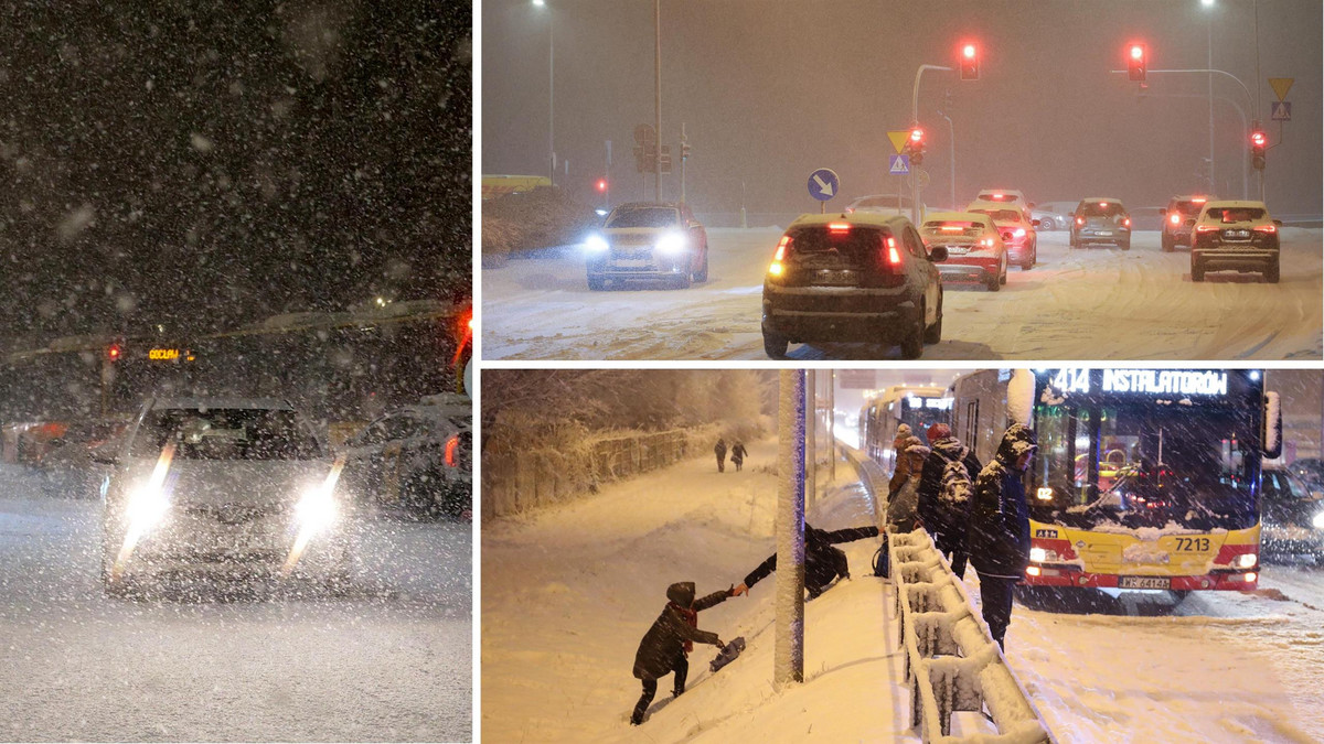 Zimowy armagedon w Warszawie. Fatalne warunki na ulicach spowodowały paraliż stolicy