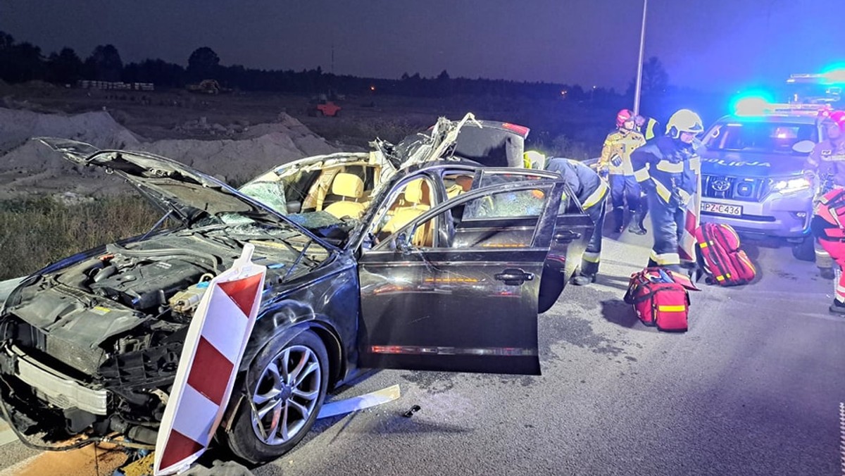 Trzy osoby w szpitalu po zderzeniu z łosiem. Były zakleszczone w samochodzie