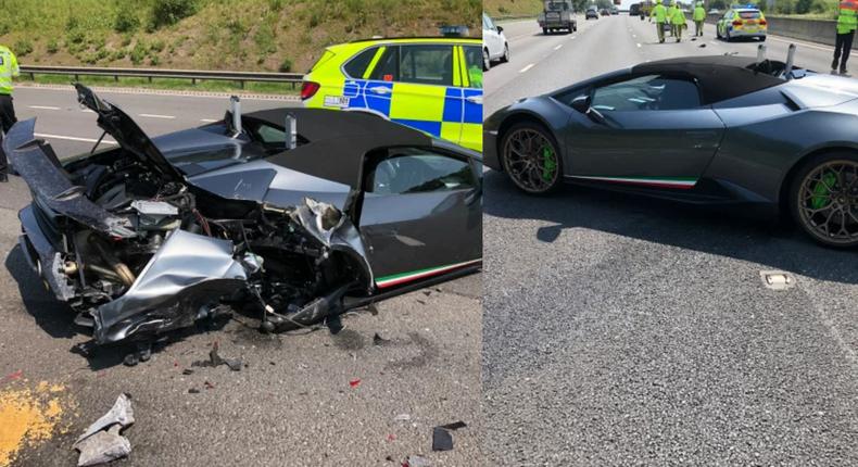 Driver crashes new £200,000 Lamborghini just 20 minutes after owner picked it up from showroom