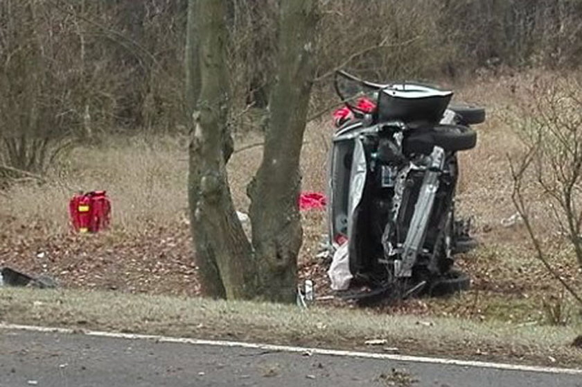 wypadek na trasie Gęstowice-Radomicko w powiecie krośnieńskim (woj. lubuskie)