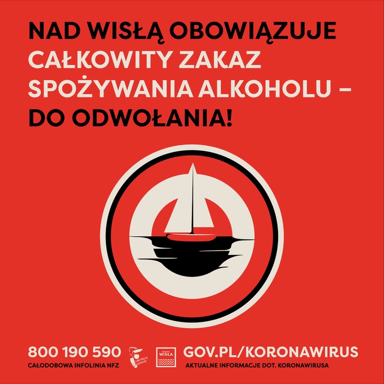 Na bulwarach wiślanych wprowadzono zakaz spożywania alkoholu