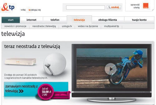 Telekomunikacja Polska na swojej stronie WWW reklamuje neostradę z telewizją. Ale zapomniała tam dodać, że ten pakiet usług pozbawi nas ulgi za używanie internetu