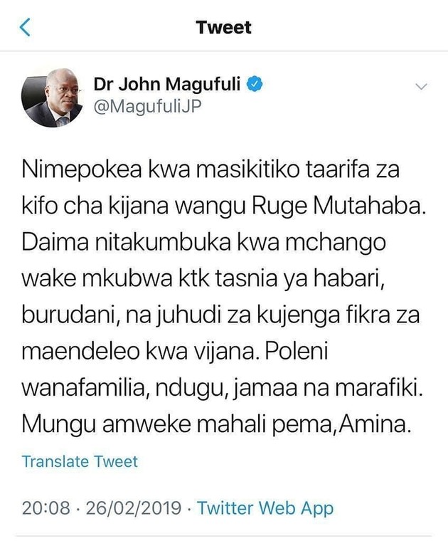 Ruge Mutahaba. Tanzanians Mourninf the death of Cloud FM's Boss Ruge Mutahaba 