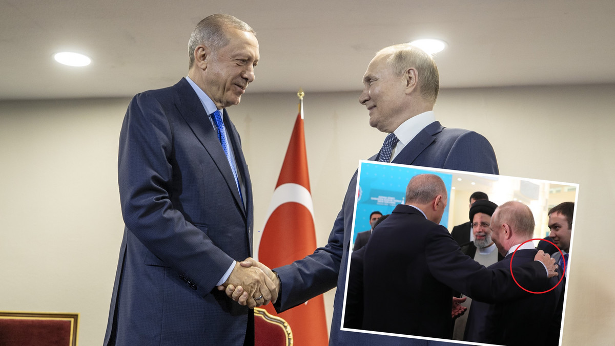 Putin chichocze, Erdogan go obejmuje. Zaskakujące gesty w Teheranie