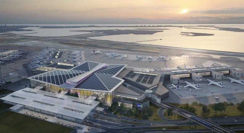 A rendering of John F. Kennedy International Airport's new $9.5 billion terminal, which began construction last year.AlphaStruxure