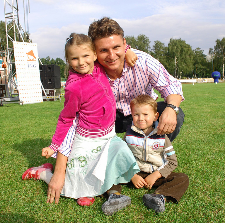 Marek Citko w córką Weroniką i synem Konradem w 2007 r.