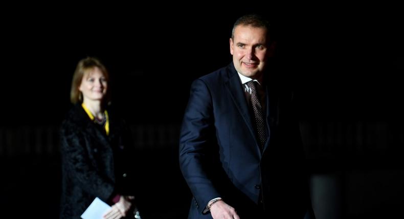 Iceland's President Gudni  Johannesson (R) is expected to win a second term