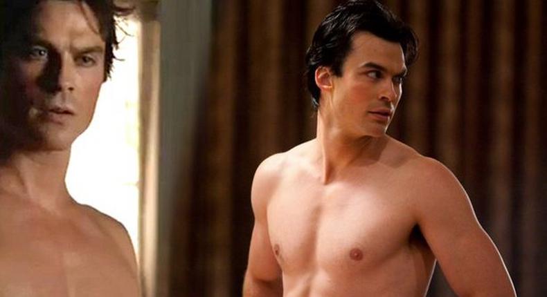Damon Salvatore nude in Vampire Diaries 