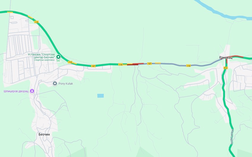 Odron na putu između Beočina i Rakovca