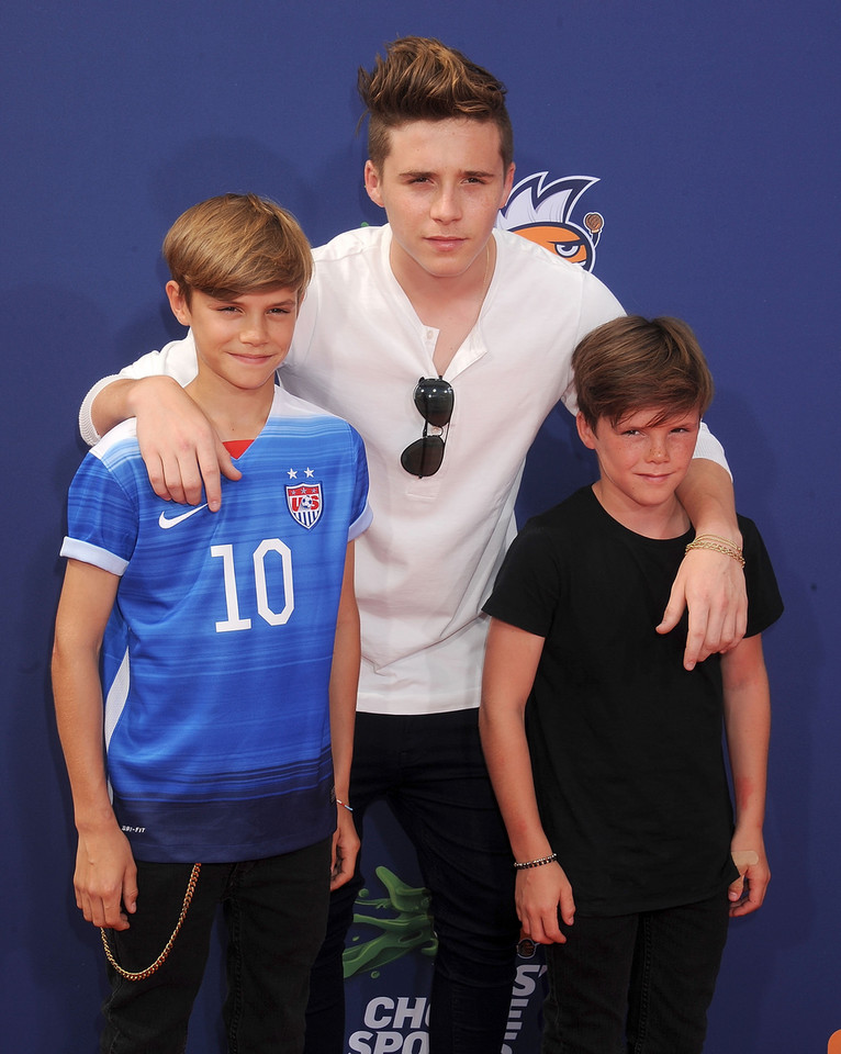 Brooklyn, Romeo i Cruz Beckham razem na ściance