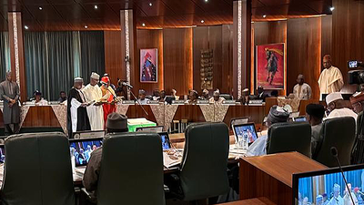 The Federal Executive Council (FEC) meeting in session on Wednesday, May 24, 2023. [Gloria Ume-Ezeoke/Channels TV]