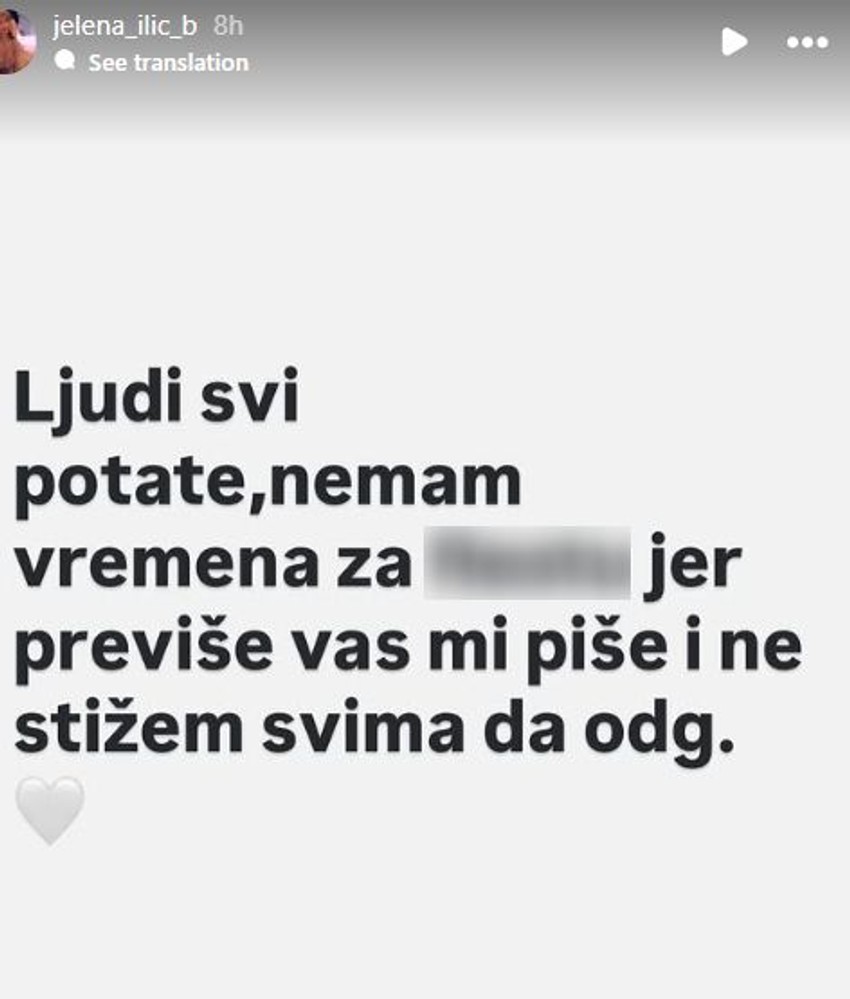 Jelena Ilić, objava