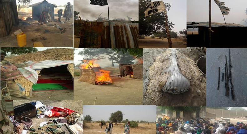 Picture of Boko Haram camps destroyed by the Nigerian Army.