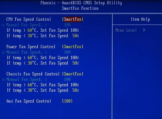 Zakładka SmartFan Function do zarządzania wentylatorami