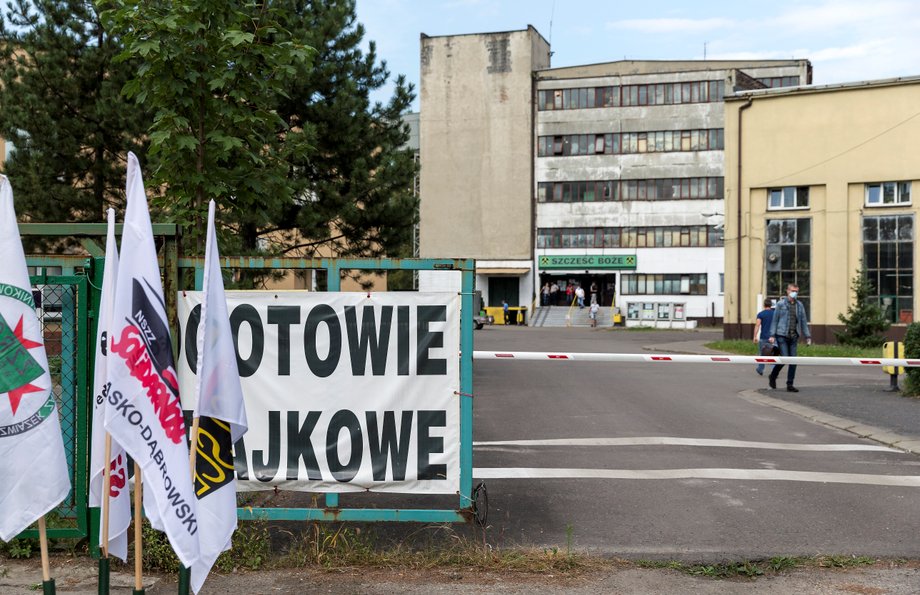 Akcja protestacyjna w Rudzie Śląskiej z powodu planowanej likwidacji kopalni, 23 września