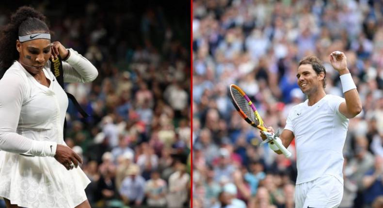 Serena and Nadal suffered contrasting fortunes in their matches at Wimbledon