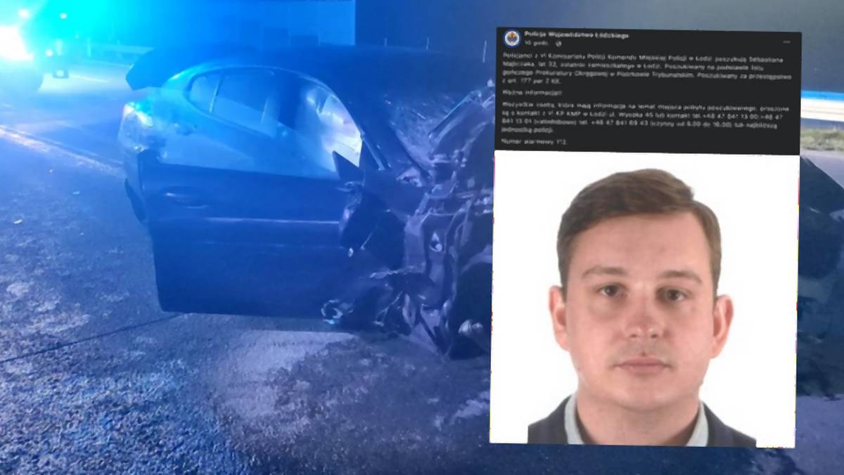 Policja listem gończym poszukuje 32-letniego kierowcy BMW, sprawcy wypadku na autostradzie A1