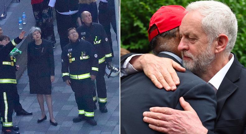 Compare and contrast: May and Corbyn's visit to Grenfell.