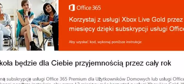 Roczne abonamenty Xbox Live Gold dla... nabywców pakietu Office