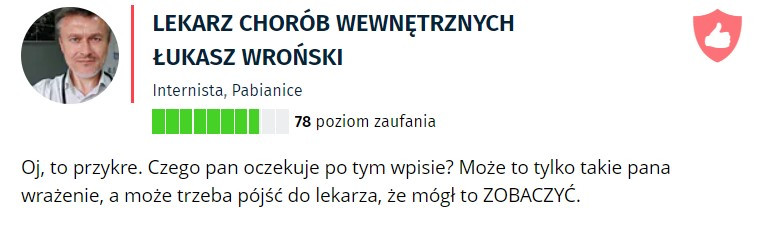 Część chorych wierzy, że dwa zdania wystarczą do skomplikowanej diagnozy