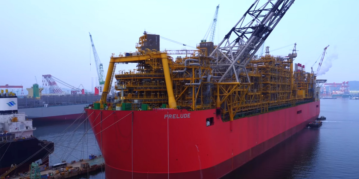 Oto największa dryfująca jednostka na świecie - FLNG Prelude należąca do Dutch Royal Shell