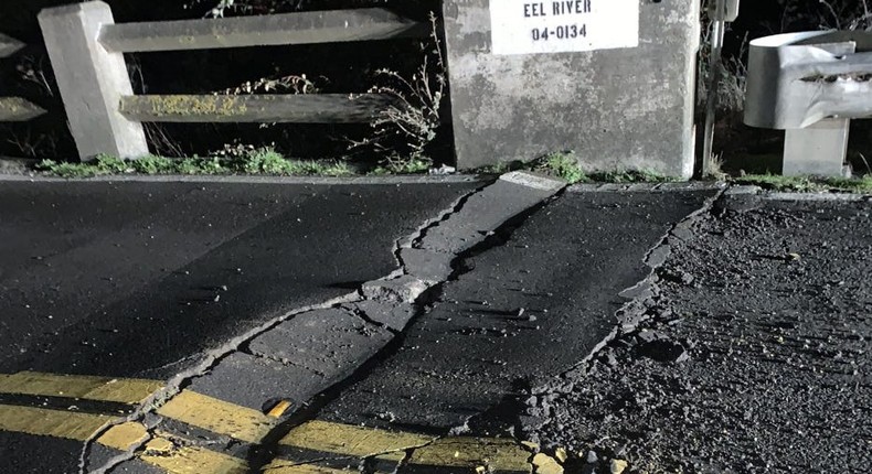 A 6.4-magnitude that struck off the coast of Northern California early Tuesday left a bridge cracked.Caltrans District 1