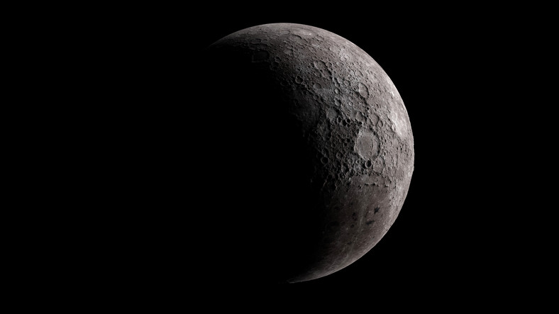Księżyc; niektóre elementy tego obrazu zostały dostarczone przez NASA