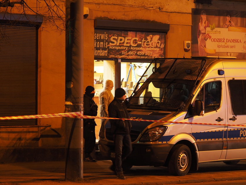 Zabójstwo w lombardzie przy ulicy Rzgowskiej w Łodzi. Na miejscu policja i prokurator