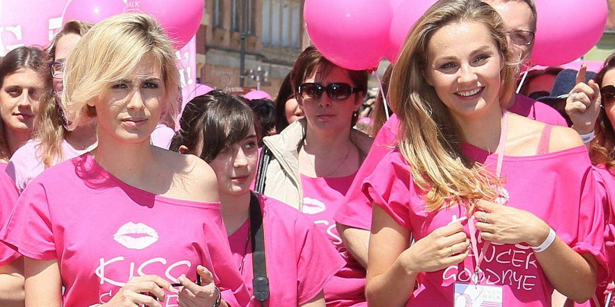 Celebrytki na marszu różowej wstążki