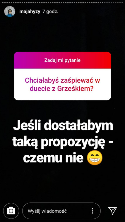 Maja Hyży o występie z Grzegorzem Hyżym