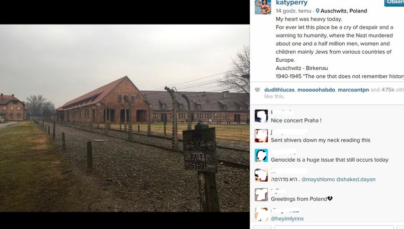 Katy Perry odwiedziła Auschwitz