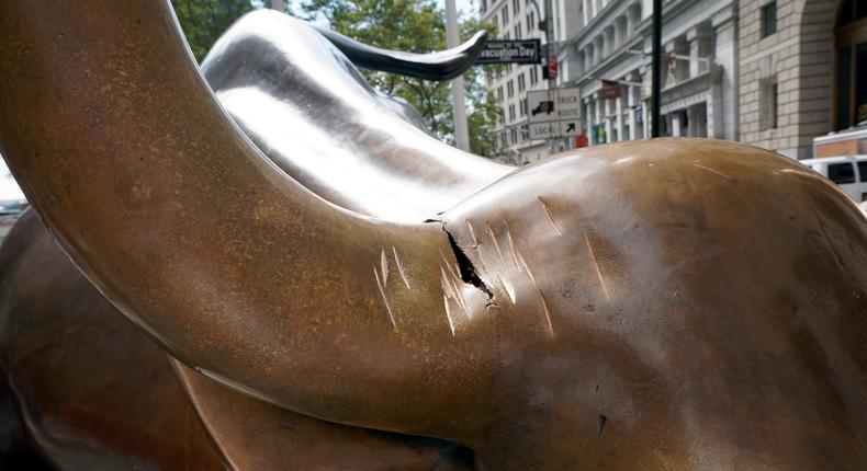 Attack Leaves Wall Street's Iconic Bull With a Gash on Its Horn