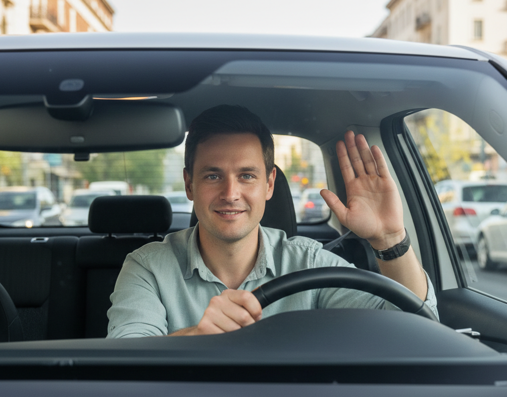 Ruka hore: Bezpečný spôsob, ako poďakovať na cestách. 