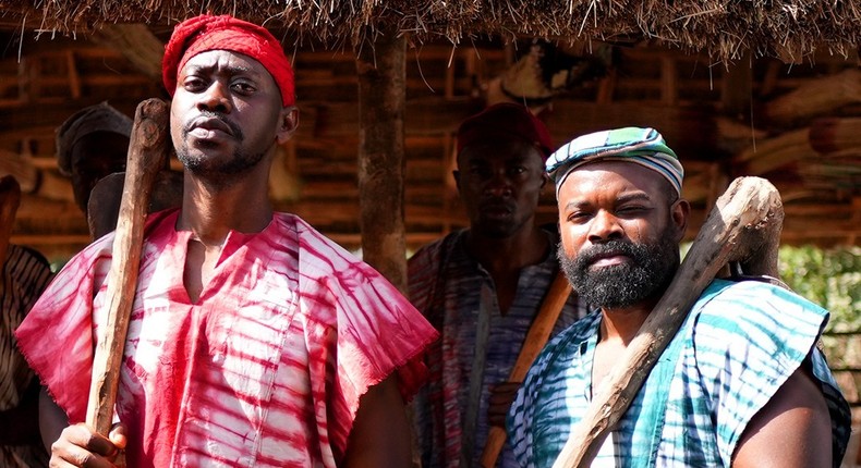 Lateef Adedimeji, Gabriel Afoloyan in Lisabi [Netflix]