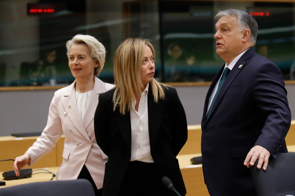 Ursula fon der Lajen, Đorđa Meloni i Viktor Orban